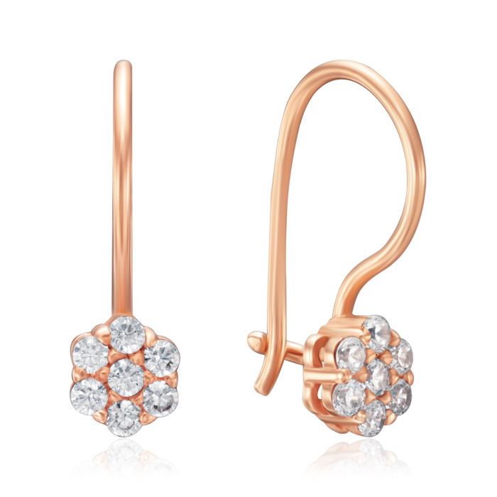 Золотые серьги с фианитами. Артикул 23418/01/0/3