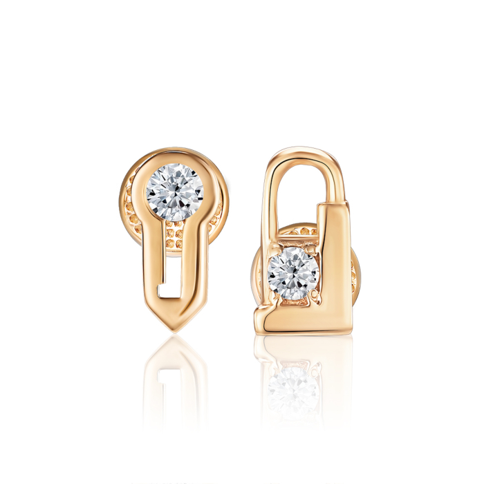 Золоті сережки з фіанітом. Артикул 23421/01/0/57