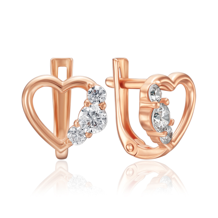 Золоті сережки з фіанітами. Артикул 23425/01/0/242