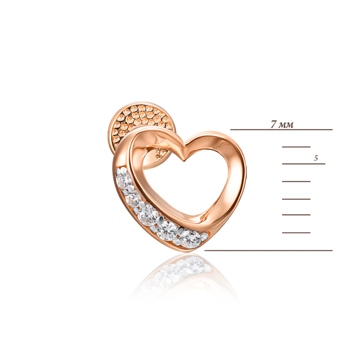 Золотые пуссеты с фианитами. Артикул 23437/01/1/36