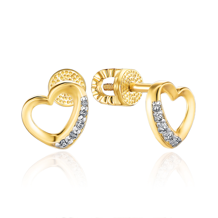 Золотые серьги с фианитами. Артикул 23437/03/1/36