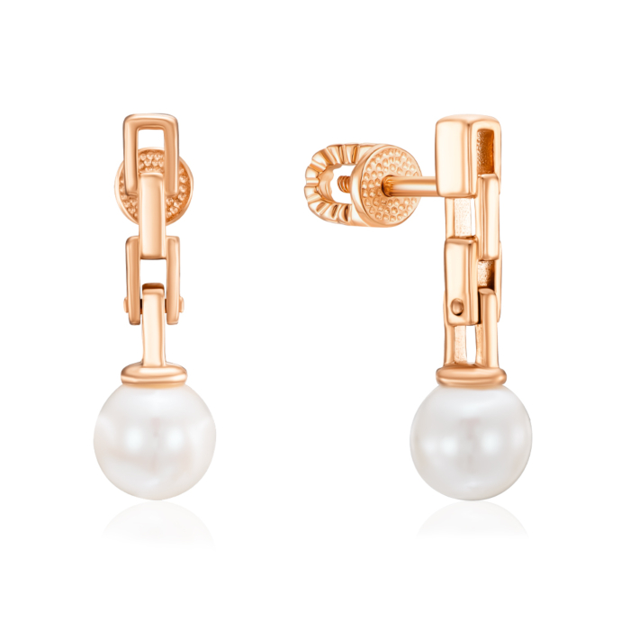 Золоті пусети з перлиною. Артикул 23452/01/0/1920