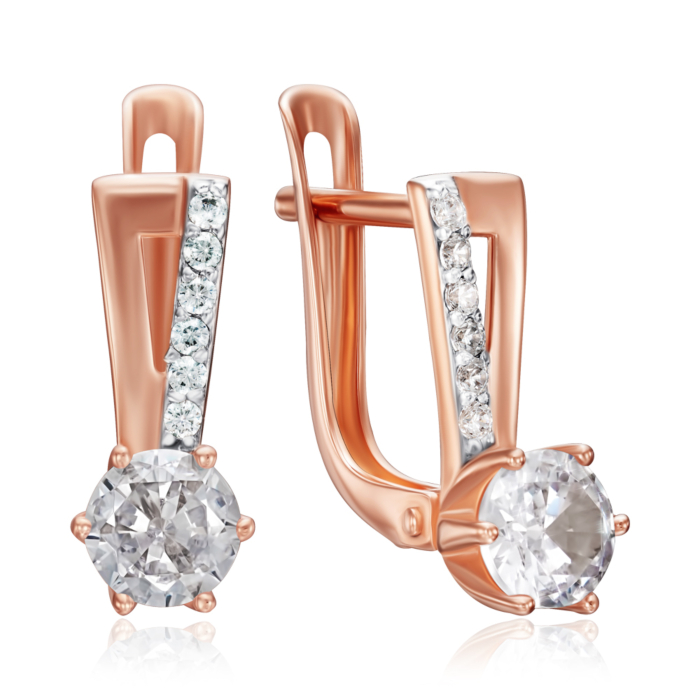 Золотые серьги с фианитами. Артикул 23480/01/1/16