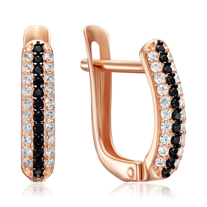 Золоті сережки з фіанітами. Артикул 23481/01/1/7