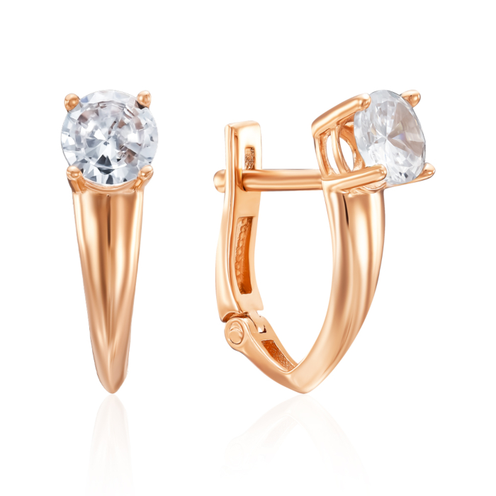Золоті сережки з фіанітом. Артикул 23488/01/0/22