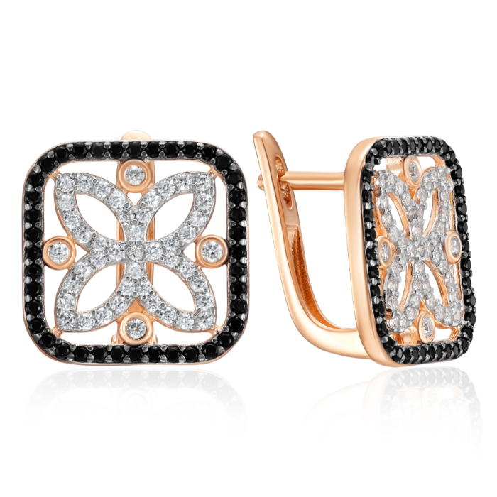 Золоті сережки з фіанітами. Артикул 23492/01/1/4528