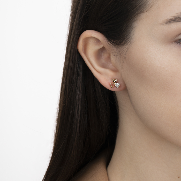 Золоті пусети з фіанітами. Артикул 23500/01/1/1