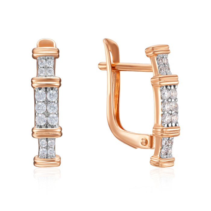 Золотые серьги с фианитами. Артикул 23504/01/1/79