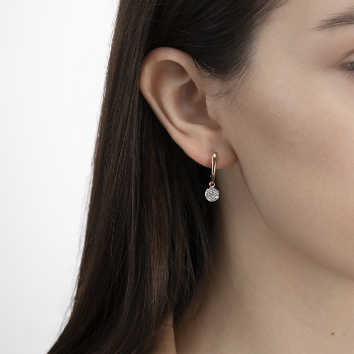 Золотые серьги с фианитами. Артикул 23514/01/1/1