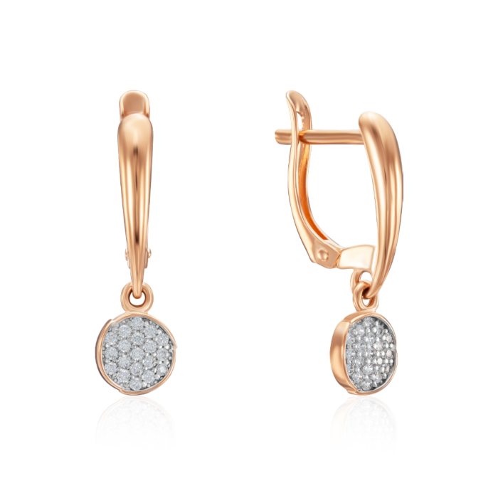 Золотые серьги с фианитами. Артикул 23514/01/1/1