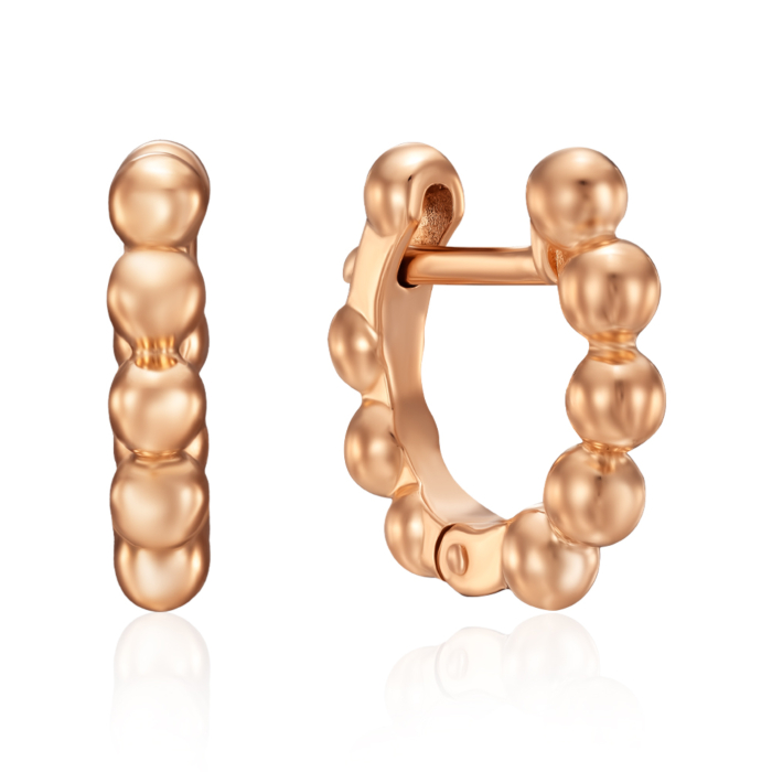 Золотые серьги без вставки. Артикул 23517/01/0