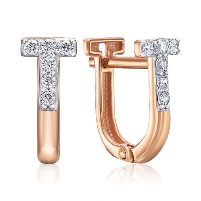 Золотые серьги с фианитами. Артикул 23525/01/1/3