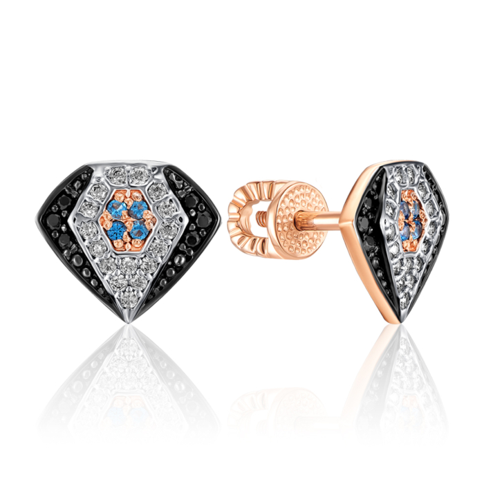 Золотые серьги с фианитами. Артикул 23538/01/1/4847