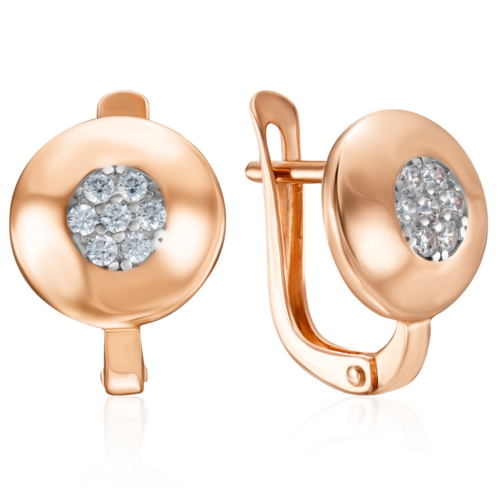 Золоті сережки з фіанітами. Артикул 23542/01/1/3