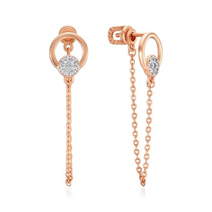 Золоті сережки з фіанітами. Артикул 23543/01/1/13
