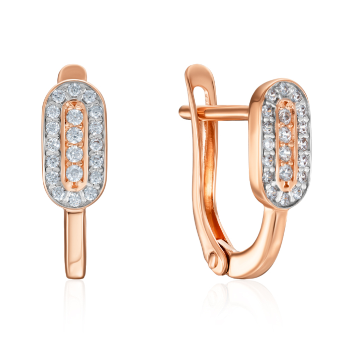 Золотые серьги с фианитами. Артикул 23547/01/1/36