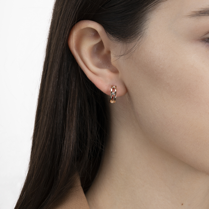 Золотые серьги с фианитом. Артикул 23549/01/0/3