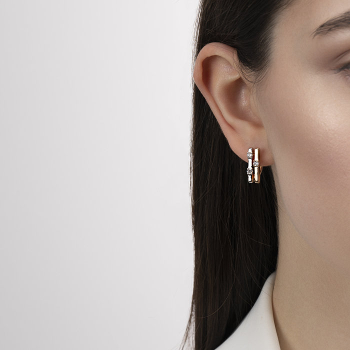 Золоті сережки з фіанітами. Артикул 23559/01/1/52