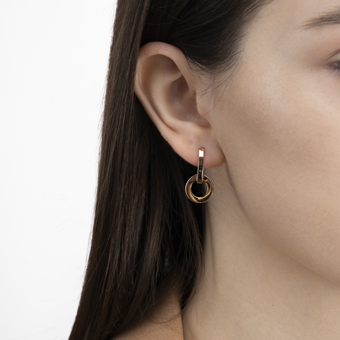 Золотые серьги без вставки. Артикул 23565/01/0