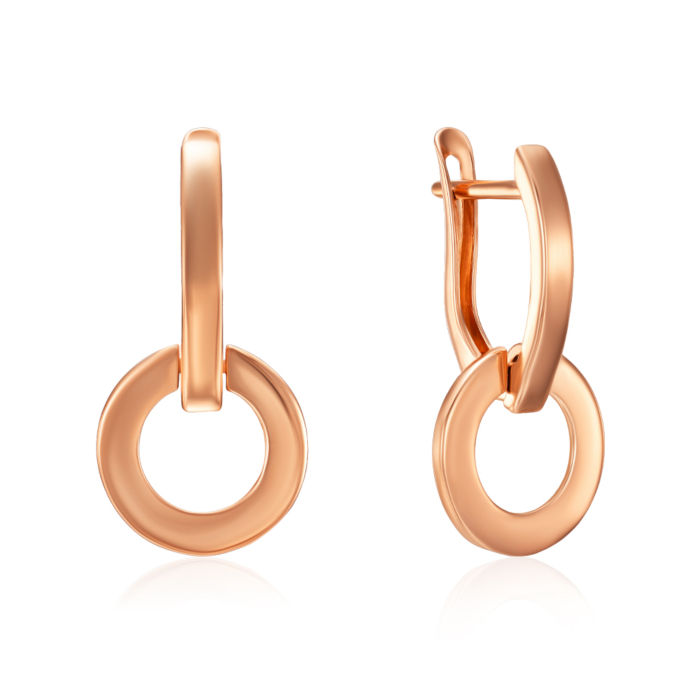 Золотые серьги без вставки. Артикул 23565/01/0