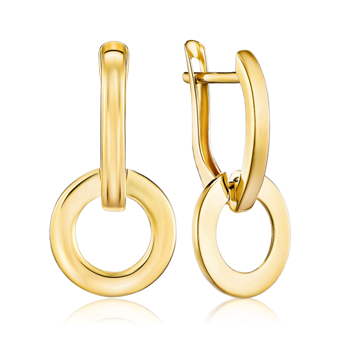 Золотые серьги без вставки. Артикул 23565/03/0