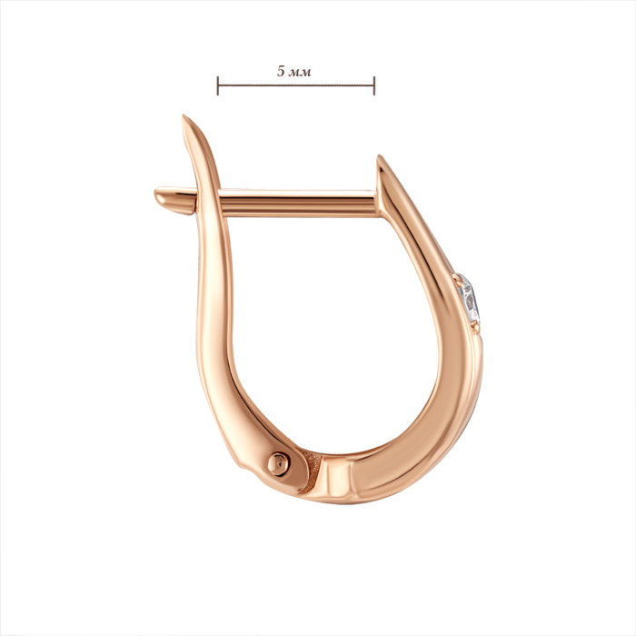 Золотые серьги с фианитом. Артикул 23566/01/0/52