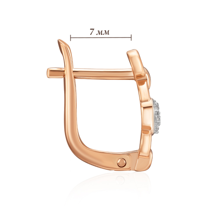 Золоті сережки з фіанітами. Артикул 23575/01/1/1