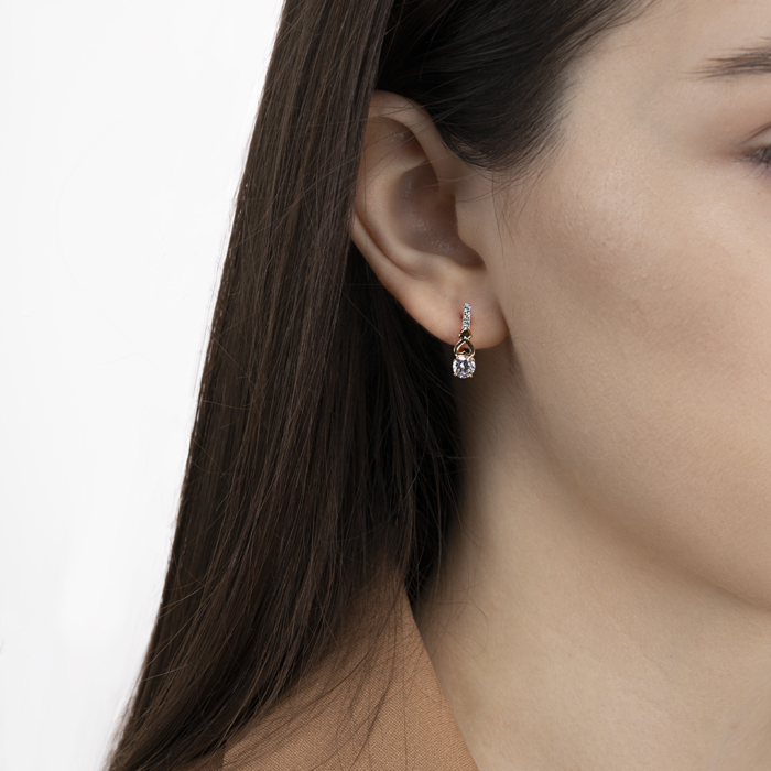 Золотые серьги с фианитами. Артикул 23590/01/1/18