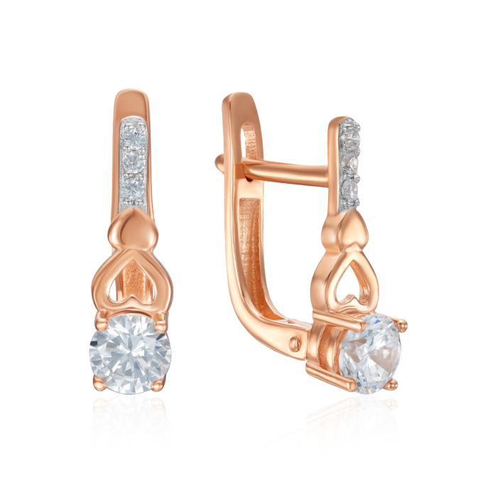 Золотые серьги с фианитами. Артикул 23590/01/1/18