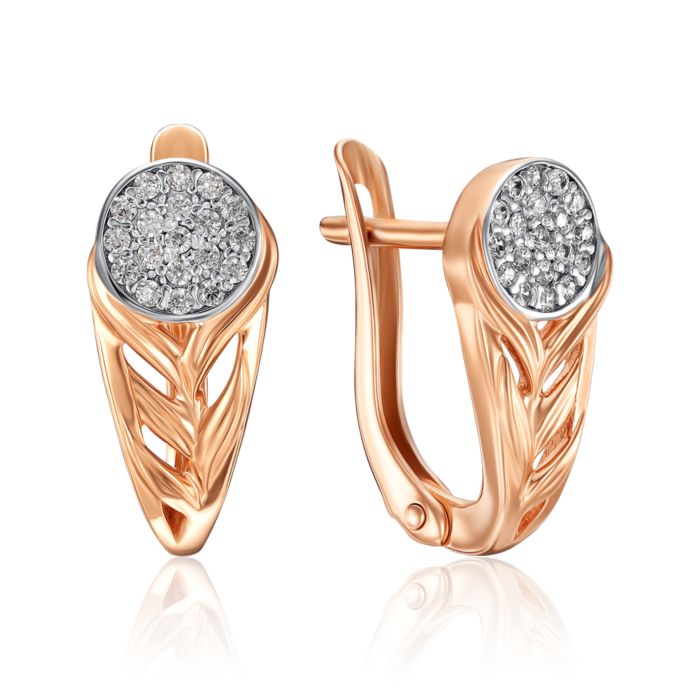 Золоті сережки з фіанітами. Артикул 23602/01/1/1