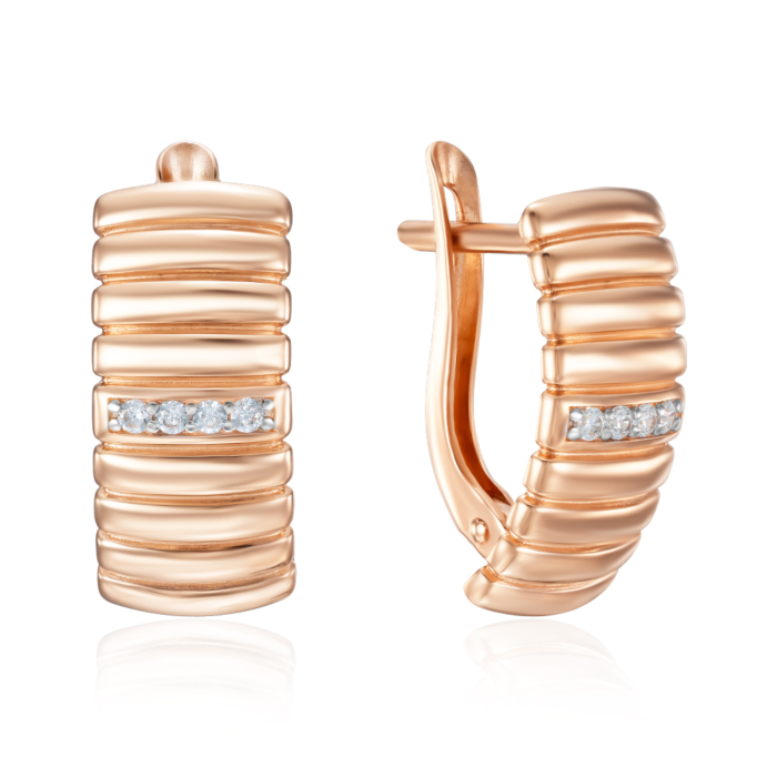 Золотые серьги с фианитами. Артикул 23613/01/1/13