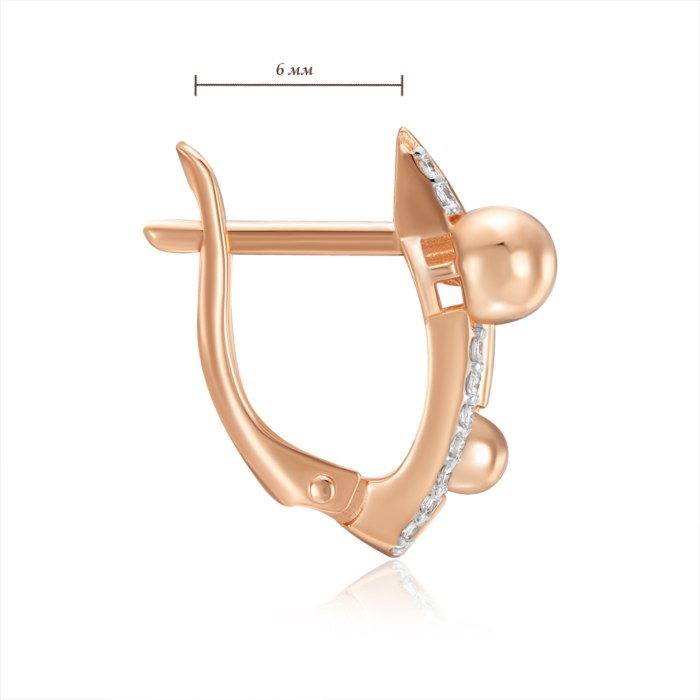 Золотые серьги с фианитами. Артикул 23616/01/1/1