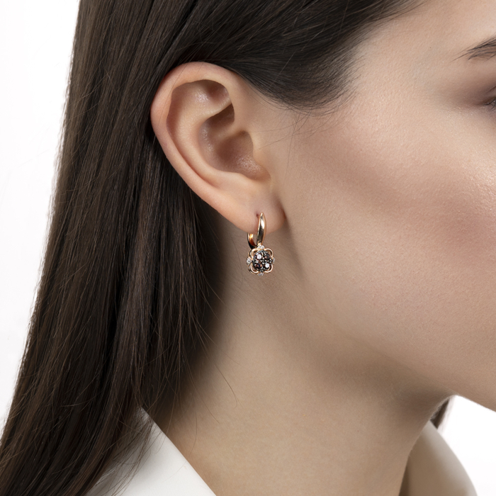 Золоті сережки з фіанітами. Артикул 23653/01/1/4887