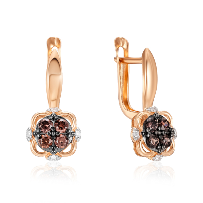 Золоті сережки з фіанітами. Артикул 23653/01/1/4887