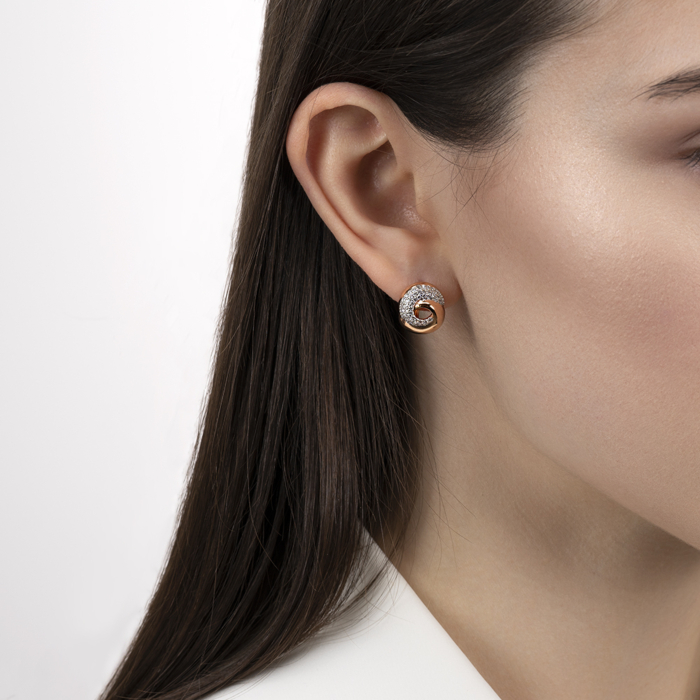 Золотые серьги с фианитами. Артикул 23656/01/1/1
