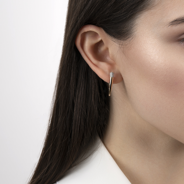 Золоті сережки з фіанітами. Артикул 23658/01/1/1