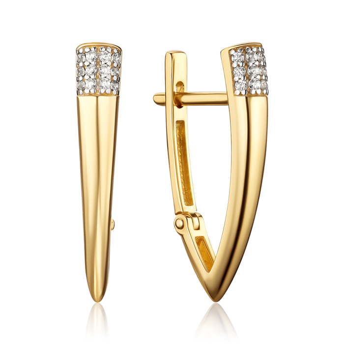 Золоті сережки з фіанітами. Артикул 23658/03/1/1