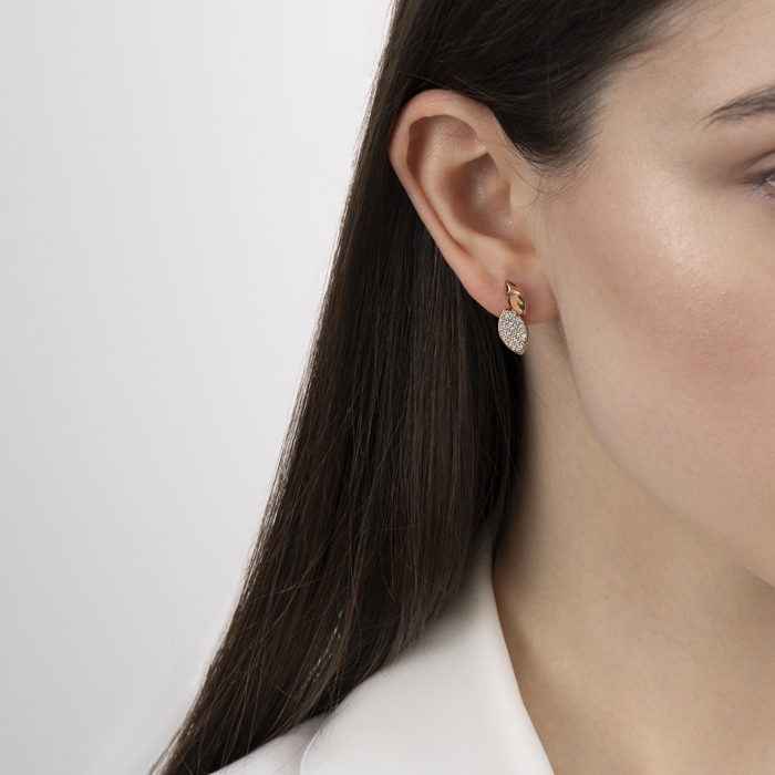 Золотые серьги с фианитами. Артикул 23670/01/1/1