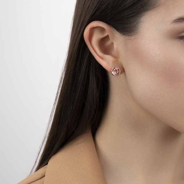 Золотые пуссеты с эмалью. Артикул 23671/01/0/849