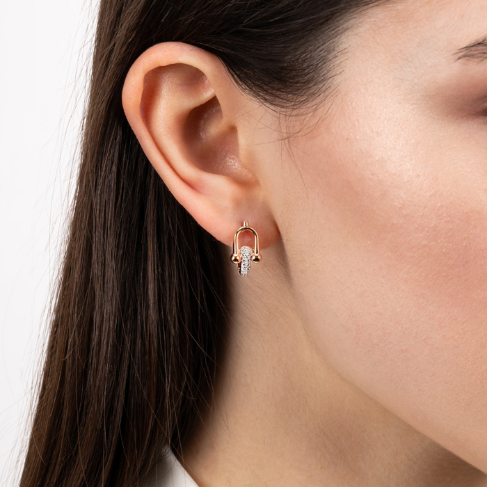 Золотые серьги с фианитами. Артикул 23677/01/1/1