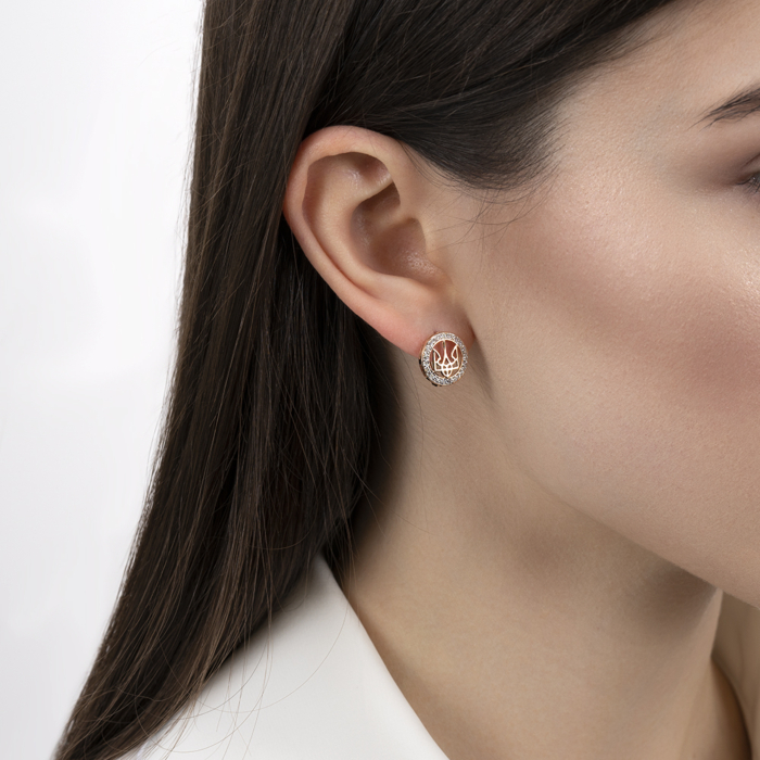 Золотые серьги с фианитами. Артикул 23678/01/1/1