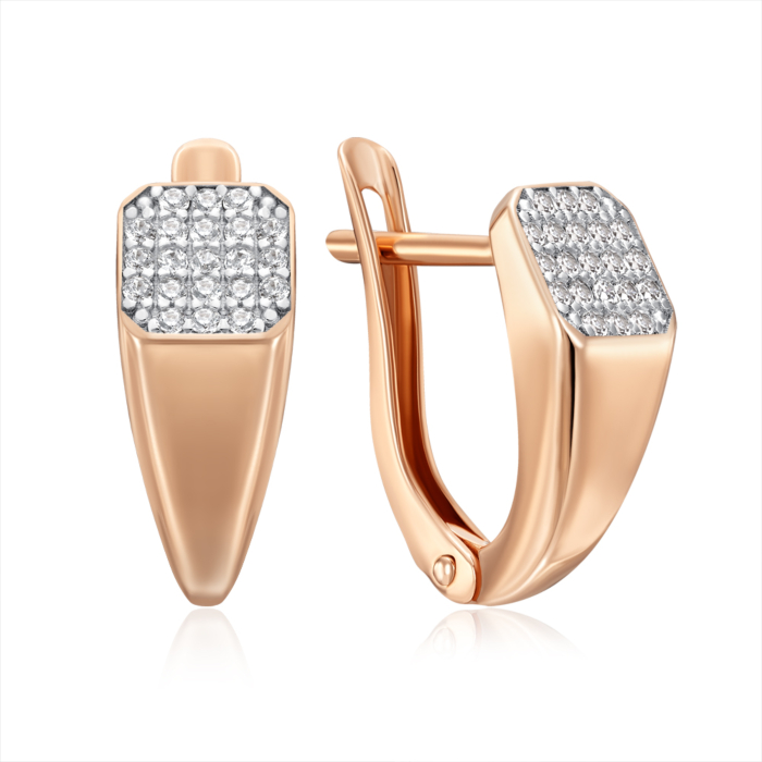 Золотые серьги с фианитами. Артикул 23681/01/1/1