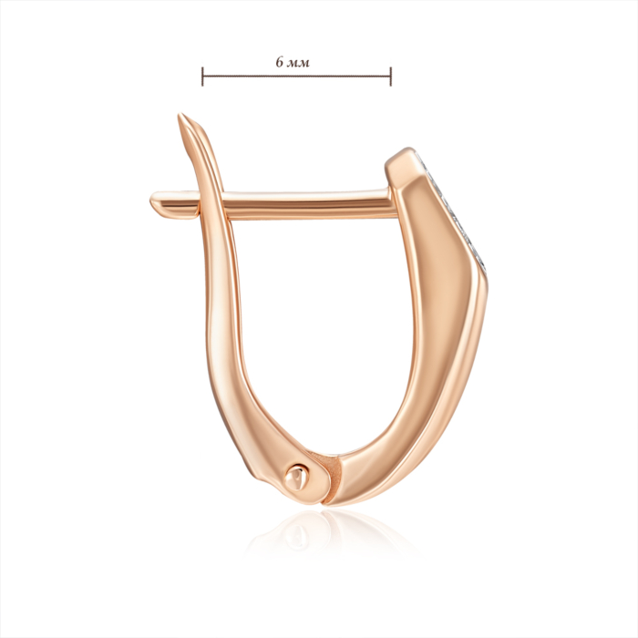 Золотые серьги с фианитами. Артикул 23681/01/1/1
