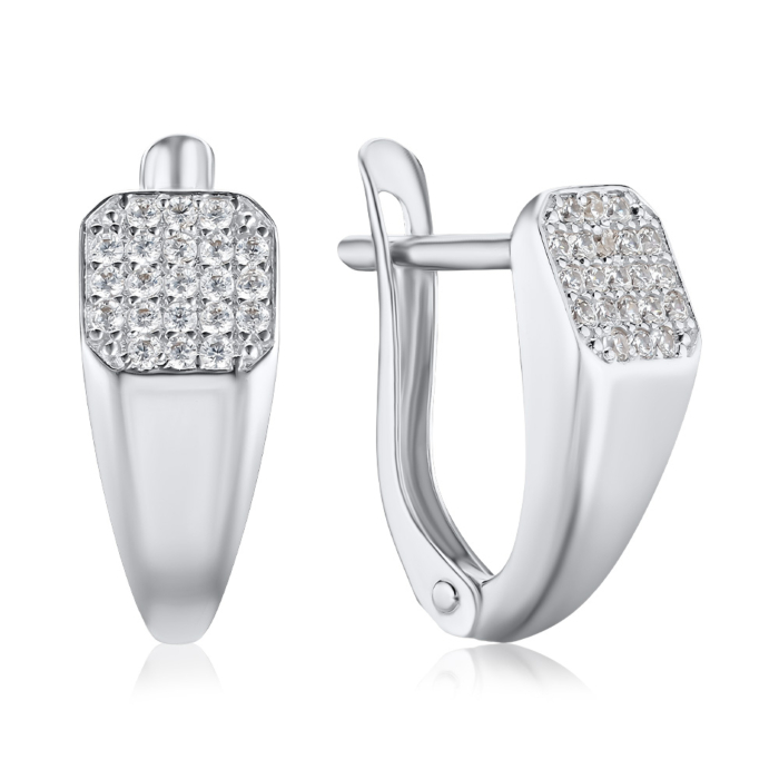 Золотые серьги с фианитами 23681/02/1/1