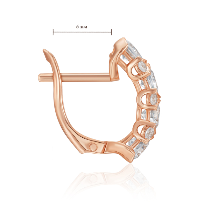 Золотые серьги с фианитами. Артикул 23687/01/0/677