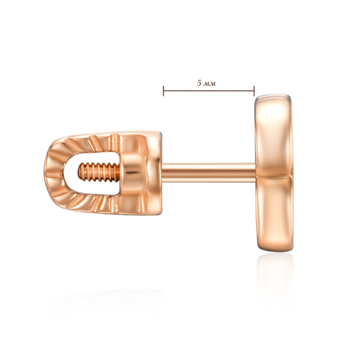 Золотые пуссеты с фианитами. Артикул 23688/01/1/1