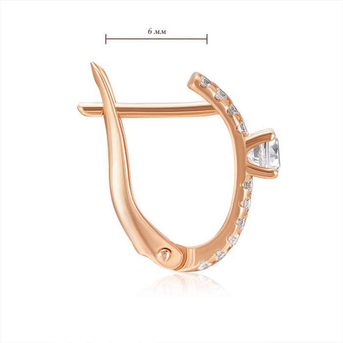 Золотые серьги с фианитами. Артикул 23696/01/0/140