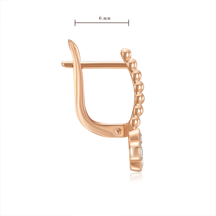 Золотые серьги с фианитами. Артикул 23697/01/0/30