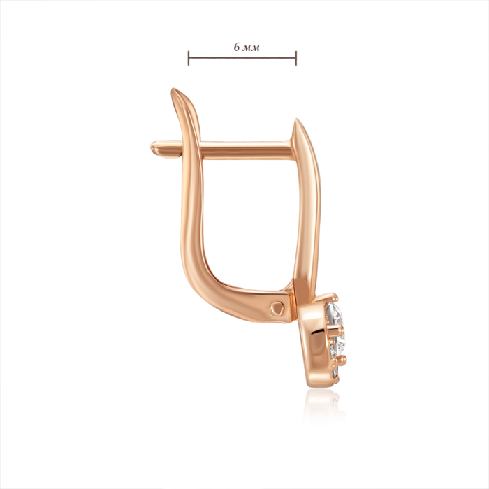 Золотые серьги с фианитами. Артикул 23698/01/0/39