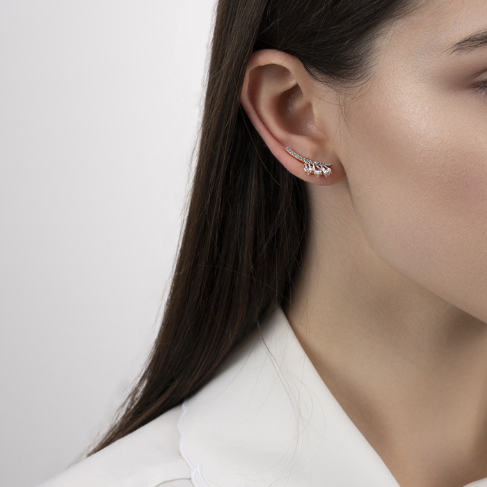 Золоті кафи з фіанітами. Артикул 23703/01/1/4958